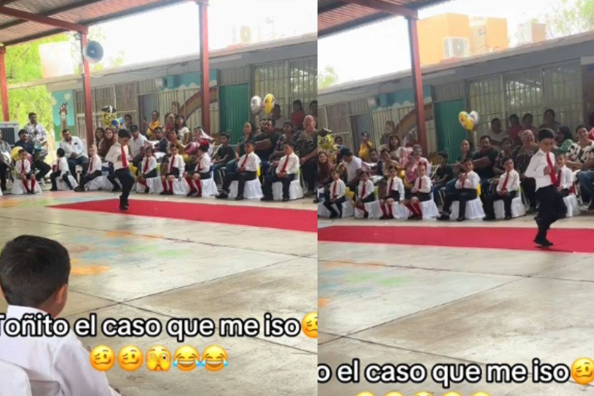 Niño se viraliza por “hacer el paso del caballito” en su ceremonia de graduación