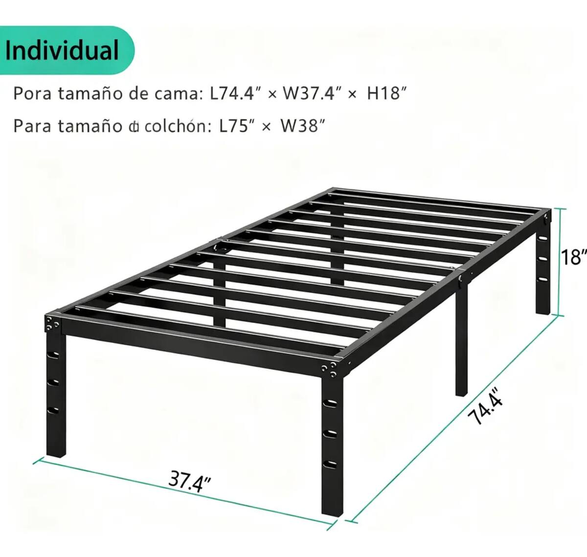 Somier individual plegable de la marca Resee | Mercado Libre