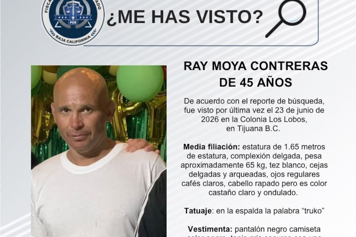 Se busca Ray Moya Contreras de 45 años de edad