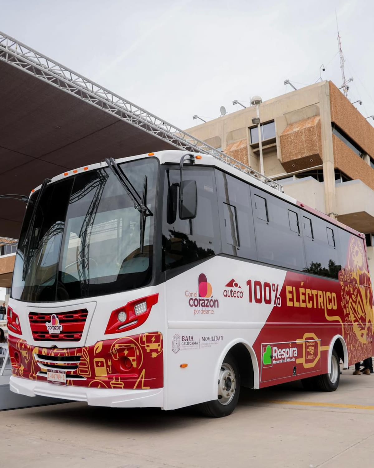 La ruta ecológica Orizaba cuenta con tecnología de última generación, cámara de reversa y capacidad de 25 pasajeros. Foto: Cortesía