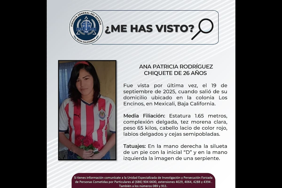 Piden ayuda para encontrar a Ana Patricia Rodríguez Chiquete