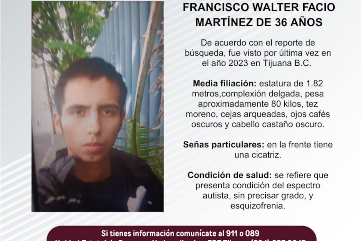 Se busca Francisco Walter Facio Martínez de 36 años