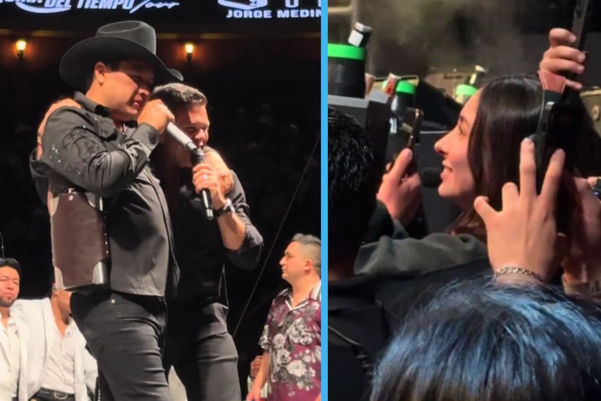 Julión Álvarez coquetea con la sobrina de Jorge Medina en pleno concierto (VIDEO)