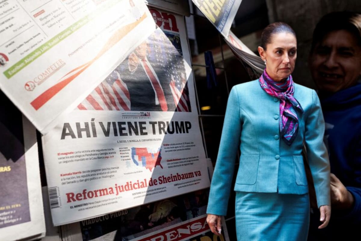 Donald Trump republica mensaje criticando a Claudia Sheinbaum por decir que México no permitirá la entrada del ejército de Estados Unidos y enfatiza que el apoyo de EE. UU. debe enfocarse en frenar el tráfico de armas