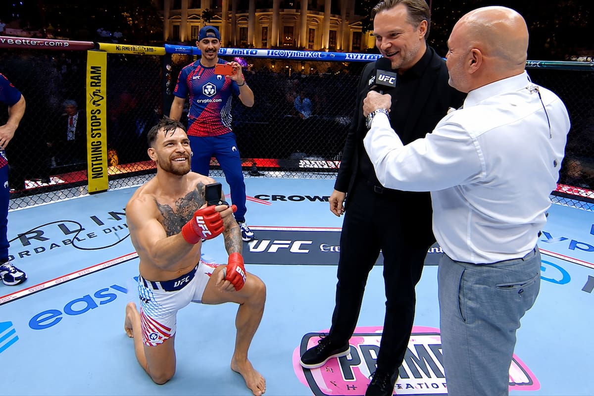 Mauricio Ruffy hace propuesta de matrimonio en la Casa Blanca tras noquear a Michael Chandler en la UFC Freedom 250