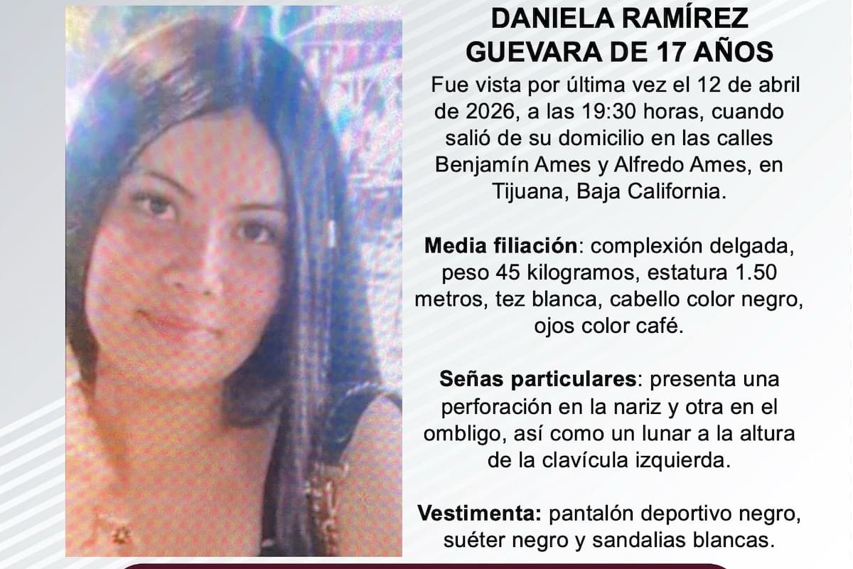 Se busca a Daniela Ramírez Guevara de 17 años