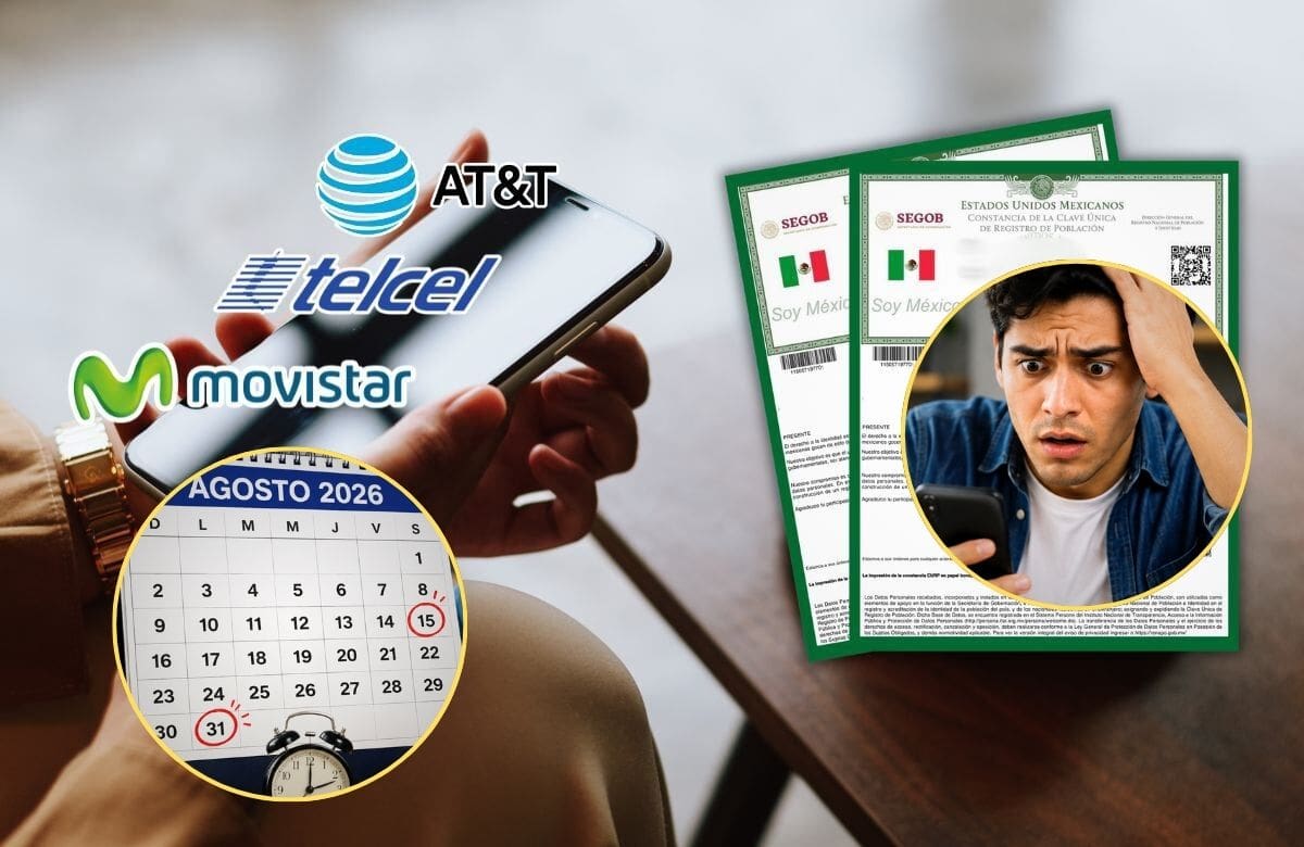 El calendario para registrar líneas celulares con CURP tendrá sus dos primeros vencimientos durante agosto y continuará de manera escalonada hasta diciembre. | Foto: Especial/Generada con IA