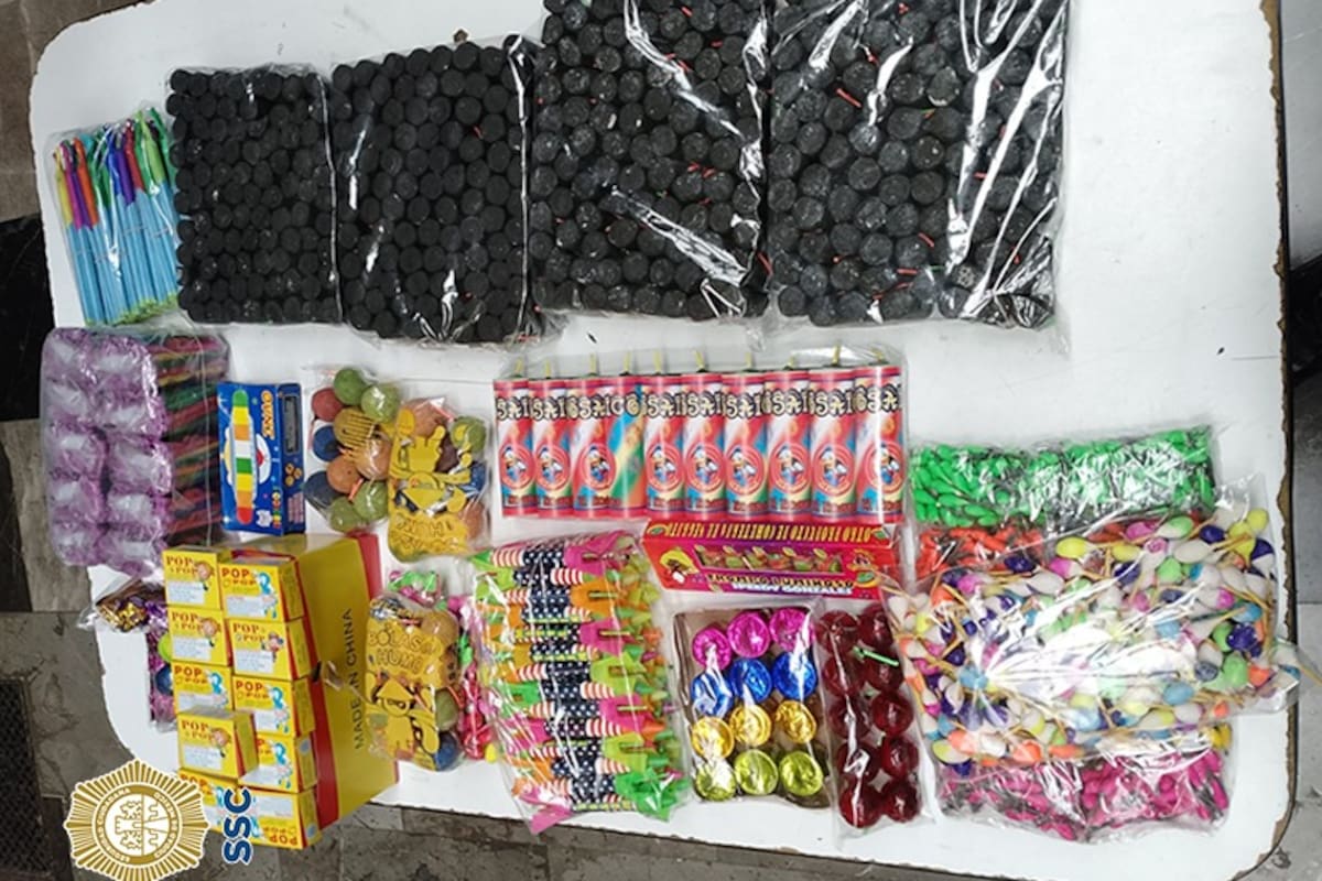 Aseguran 130 kilos de pirotecnia en operativo “Cero Pirotecnia” en Metro de la CDMX