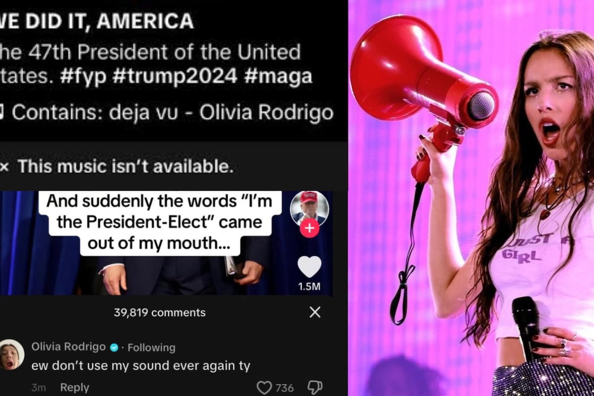 Olivia Rodrigo elimina su canción “Déja Vu“ de TikTok después de que Trump la utilizara en un vídeo; “Ew, no utilices mi audio nunca más”