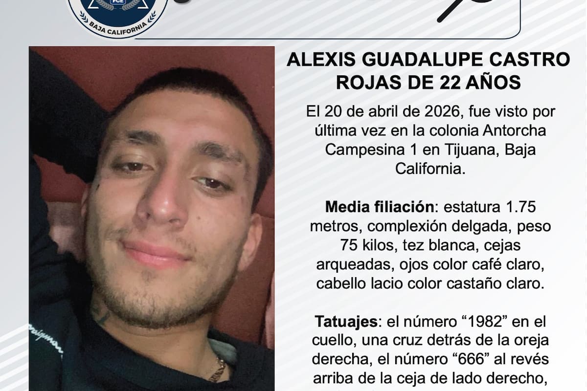 Se busca Alexis Guadalupe Castro Rojas de 22 años
