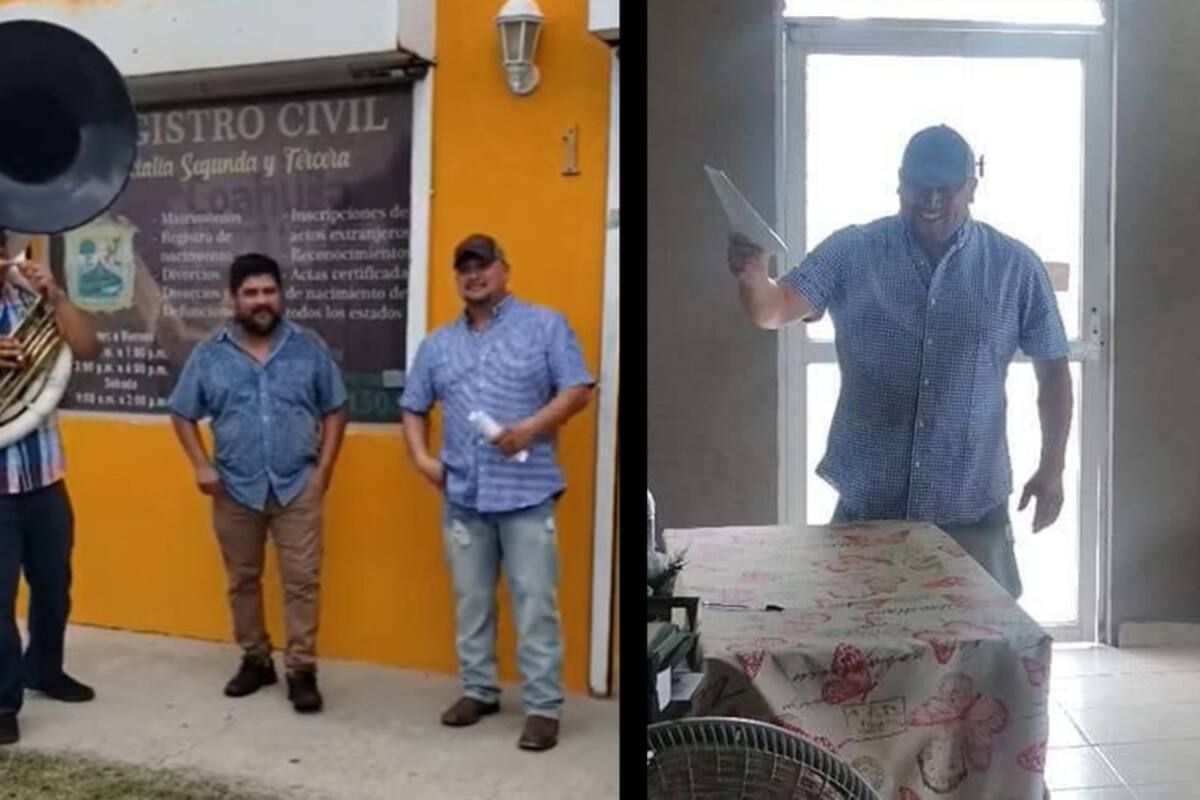 Celebra divorcio con banda afuera del Registro Civil