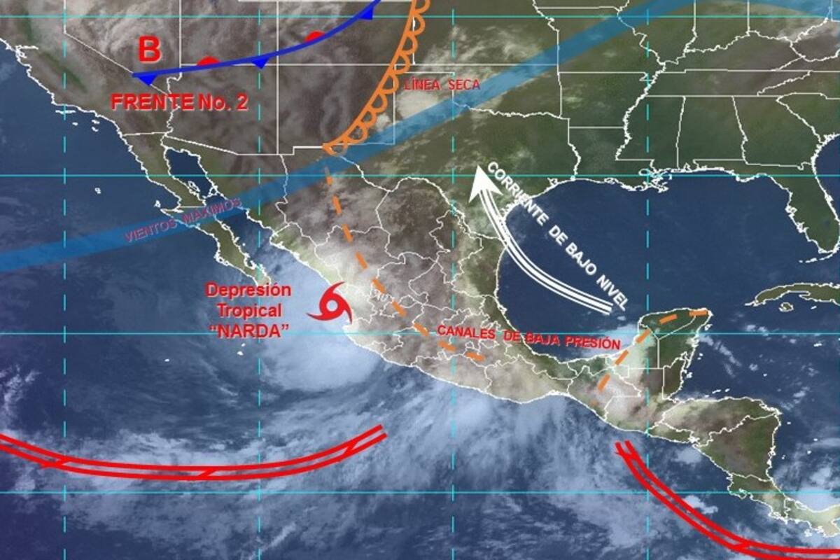 ALERTA: Lluvias intensas para Sinaloa y muy fuertes para Sonora por "Narda"