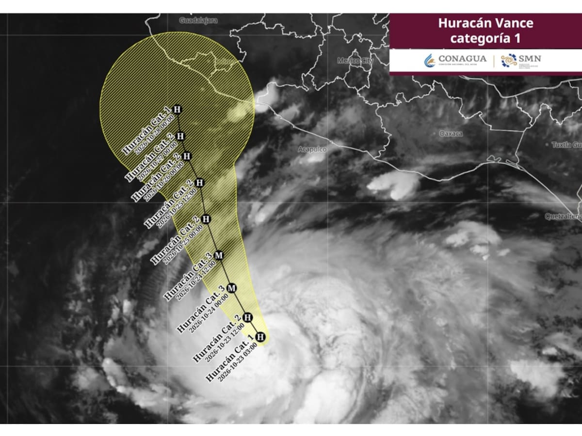 Trayectoria del huracán Vance. | Crédito: SMN