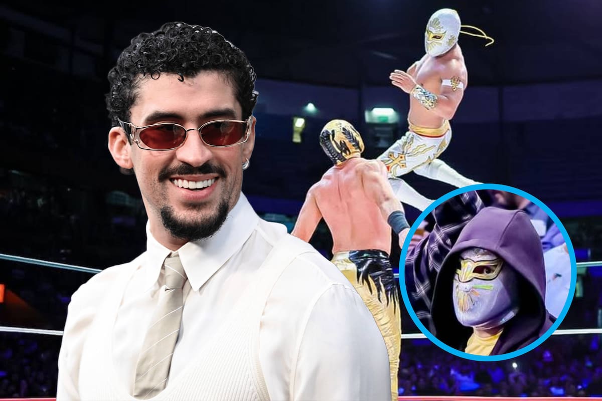 Bad Bunny con máscara del Místico se infiltra en la Arena México para ver la lucha libre del CMLL
