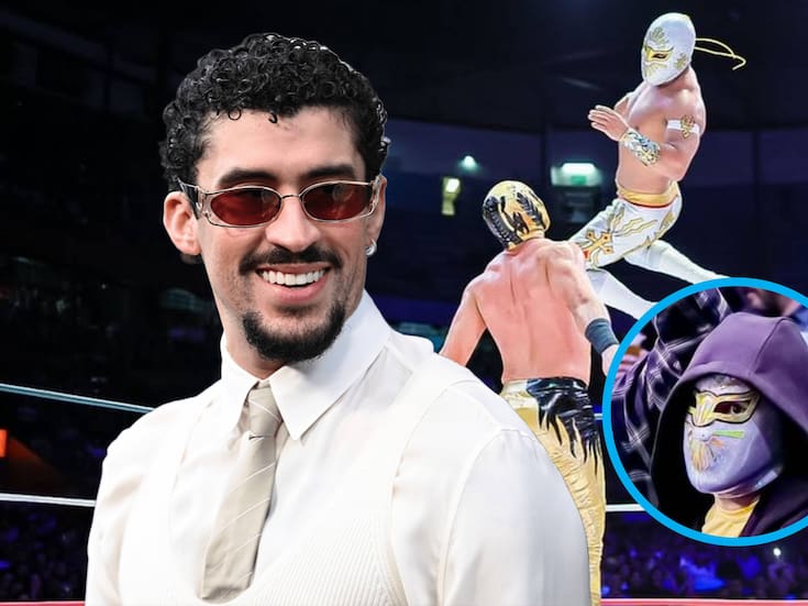 Bad Bunny con máscara del Místico se infiltra en la Arena México para ver la lucha libre del CMLL