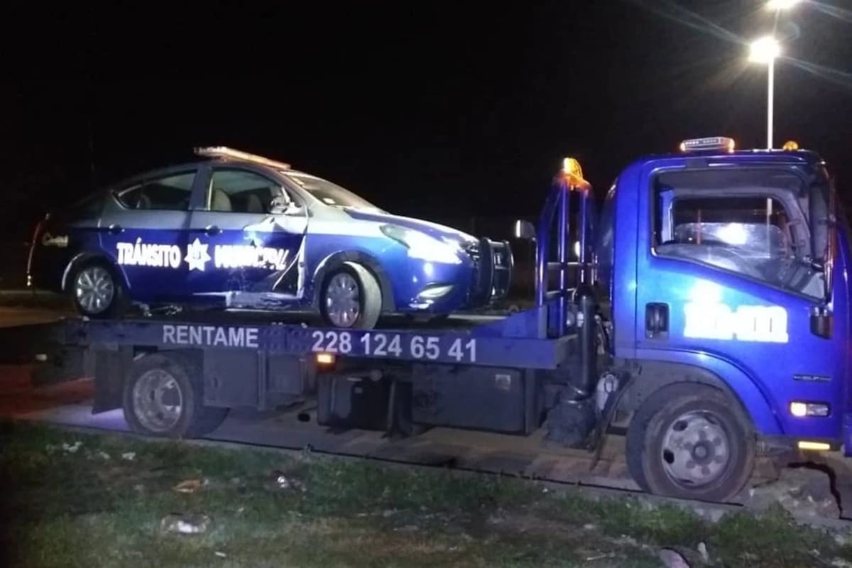 Roba ebrio patrulla de Veracruz y la estampa