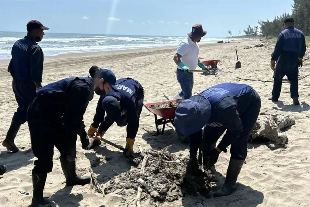 Derrame de hidrocarburo en Veracruz: activan operativo en playas de Tuxpan y Tamiahua y esto es lo que se sabe