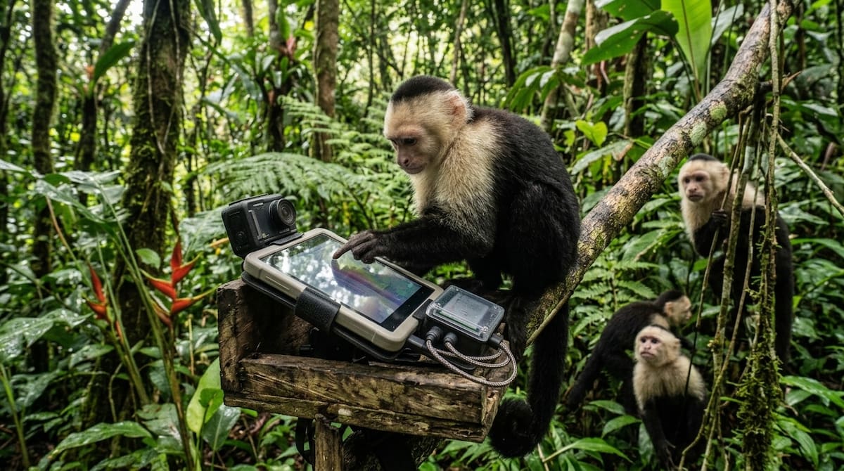 Un total de 16 monos capuchinos participaron en la fase piloto del experimento realizado en una reserva forestal de Costa Rica.