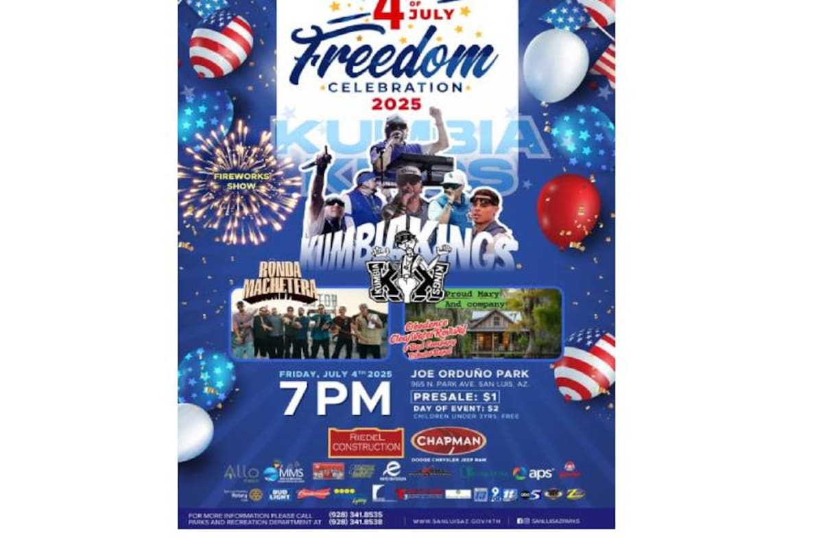 Kumbia Kings encabezarán festejos del 4 de julio en San Luis, AZ