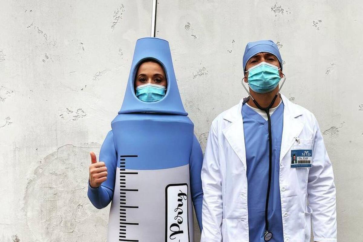 Katy Perry y Orlando Bloom hacen homenaje a cuerpo médico al disfrazarse para Halloween