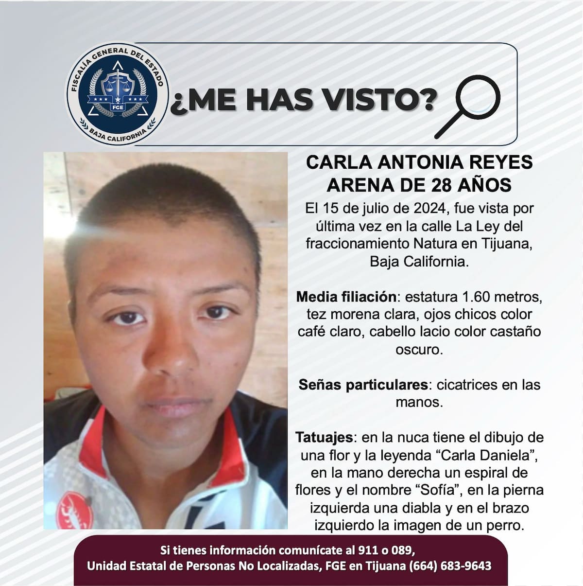 Fue vista por última vez el 15 de julio de 2024.