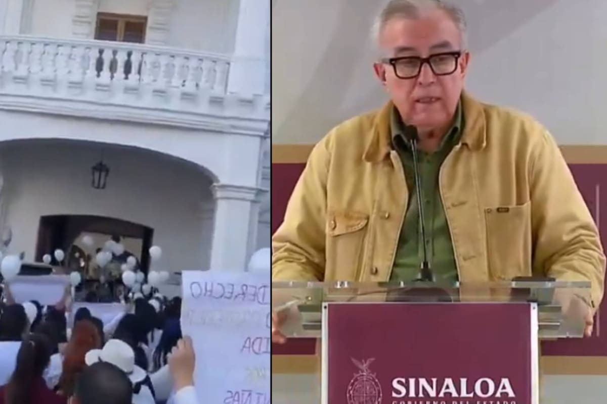 “Fuera Rocha”, gritan en Culiacán manifestantes tras asesinato de hermanitos Alexander, Gael y el padre de ambos