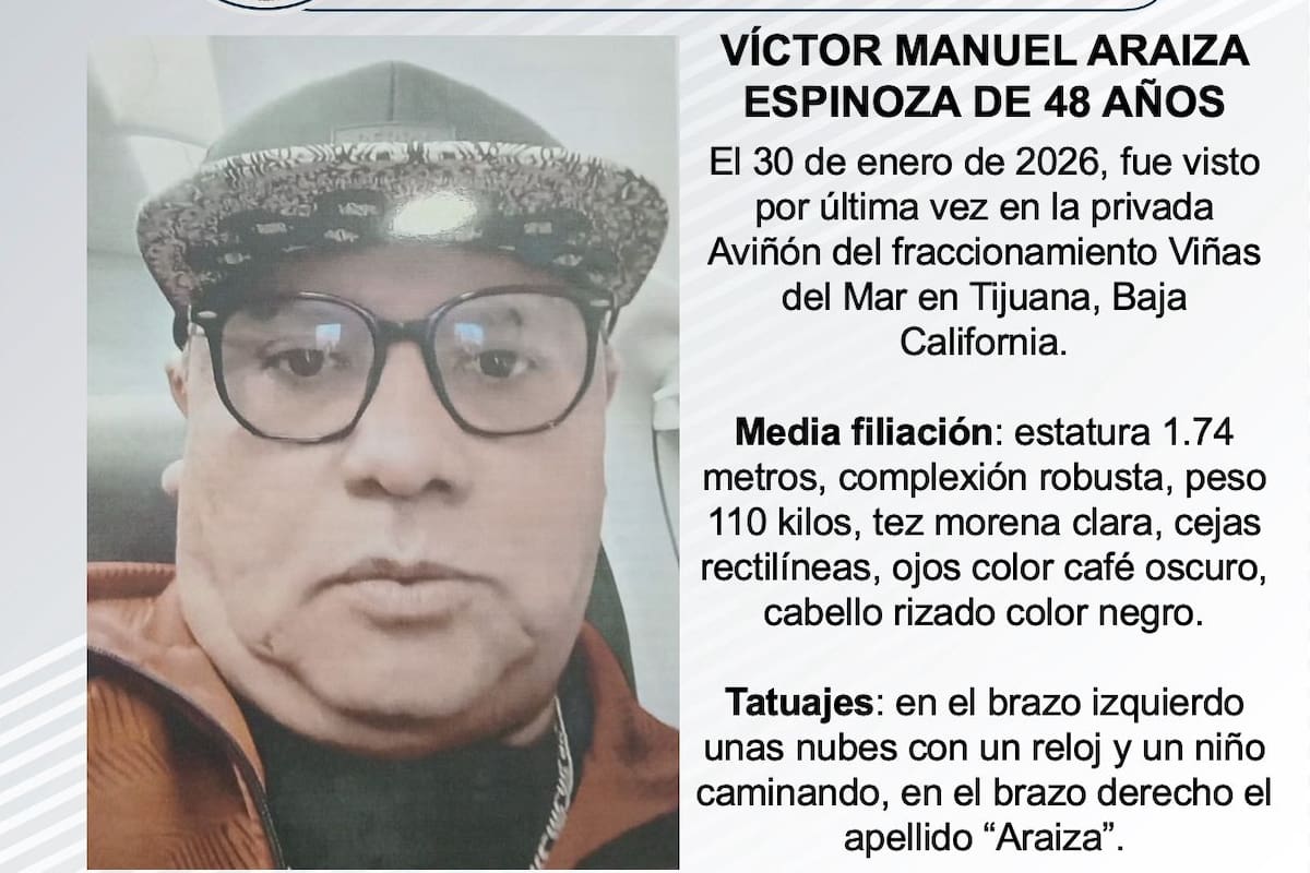 Se busca a Víctor Manuel Araiza Espinoza de 48 años