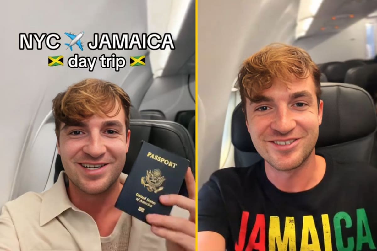 Hombre se vuelve viral tras viajar de Nueva York a Jamaica y regresar en menos de un día; explica tiempos, costos reales y qué considerar antes de intentar un itinerario exprés similar