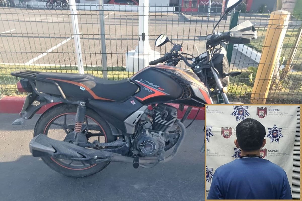 Aseguran a menor que traía motocicleta con reporte de robo