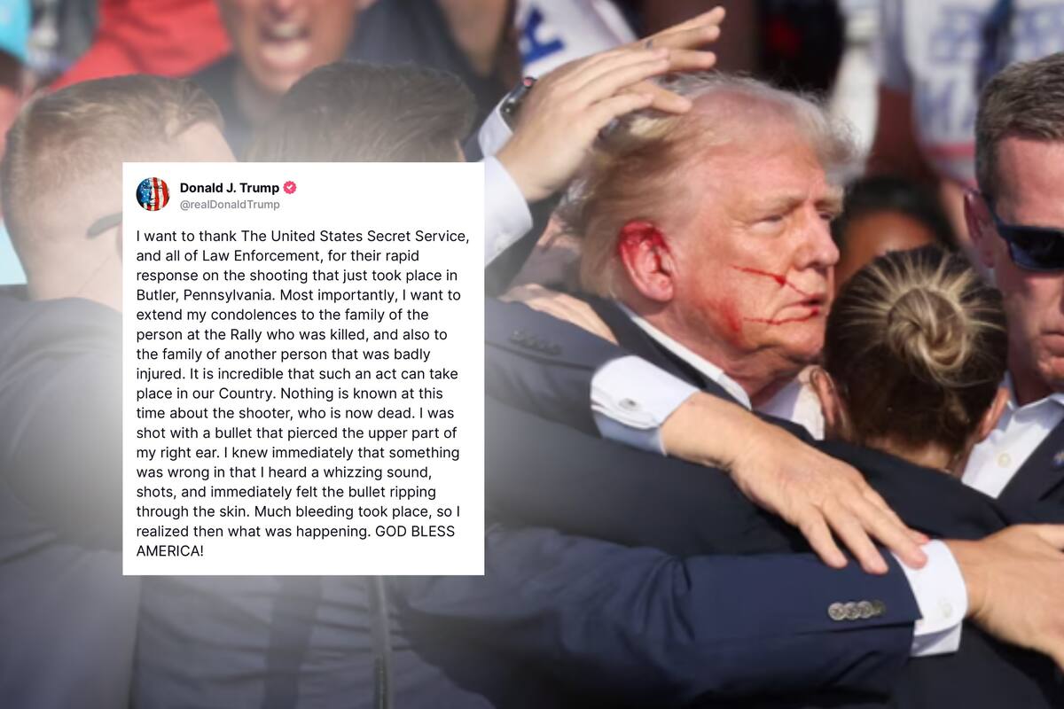 Donald Trump da primera declaración tras atentado en su contra: “Supe de inmediato que algo andaba mal”