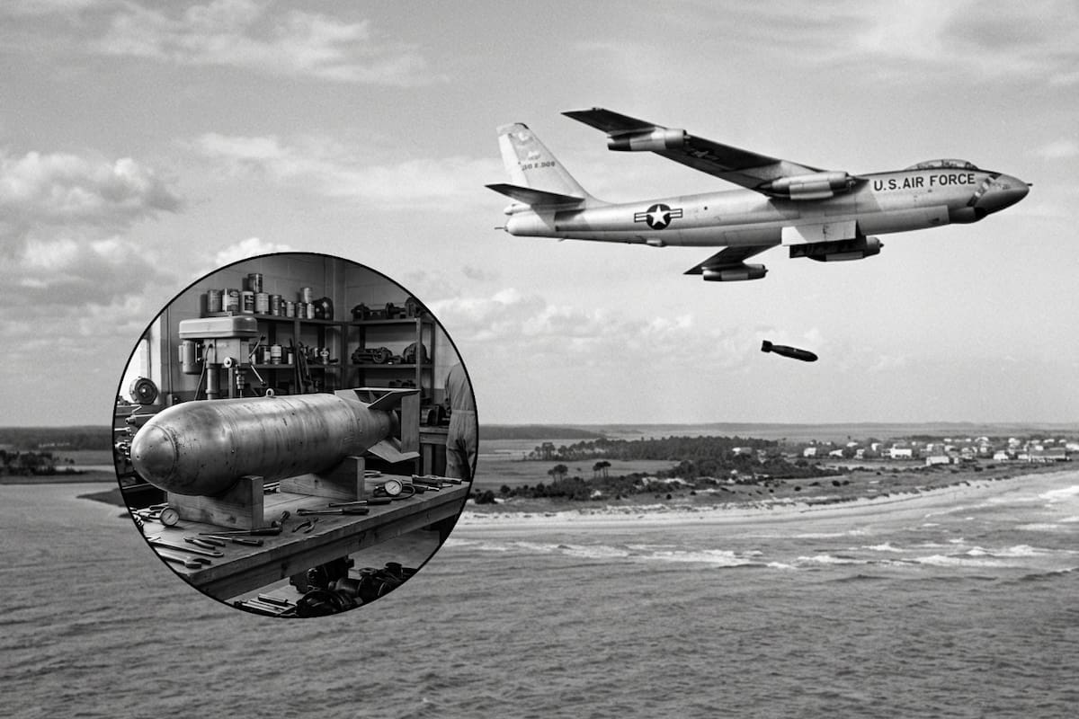 En 1958 un bombardero estadounidense perdió una bomba de hidrógeno en el mar tras una colisión aérea cerca de Georgia, el ejército la buscó durante más de nueve semanas y nunca logró encontrarla en las aguas de Tybee Island