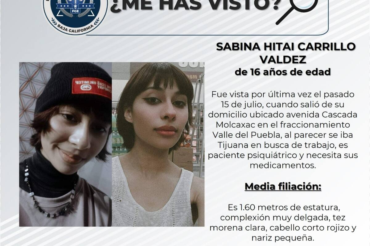 Buscan a Sabina Hitai Carrillo Valdez