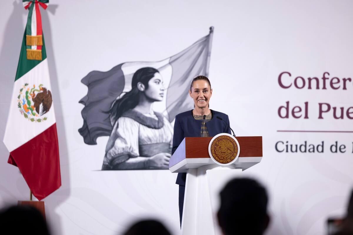 La presidenta Claudia Sheinbaum Pardo durante su "Conferencia del Pueblo" el 18 de marzo del 2025. | Crédito: Presidencia