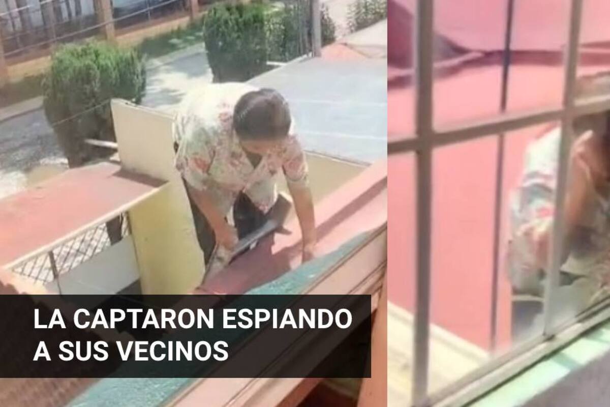 VIDEO: Mujer de la tercera edad sube a la azotea "para espiar a sus vecinos"