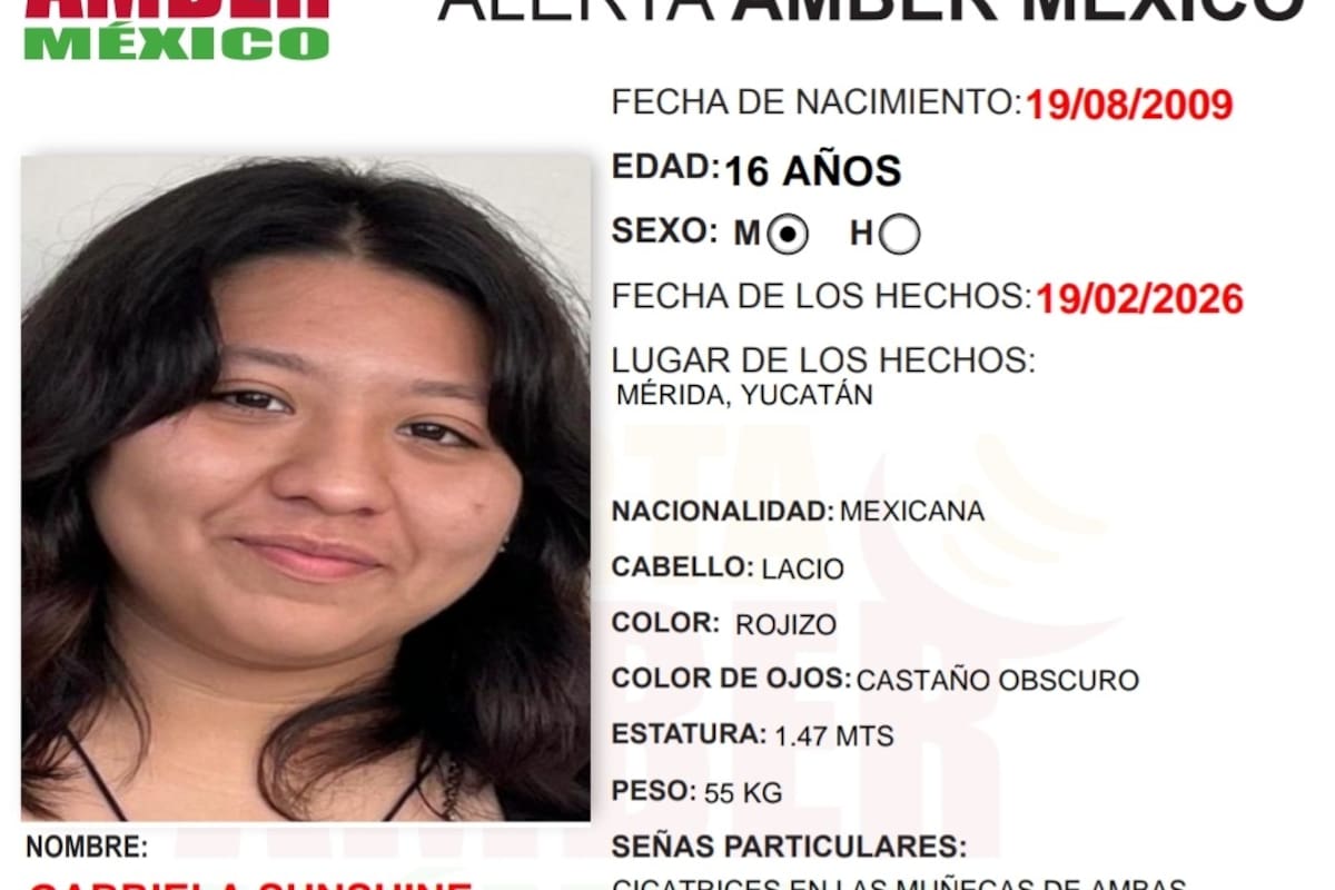 Activan alerta Amber por Gabriela Sunshine Cauich Canché de 16 años