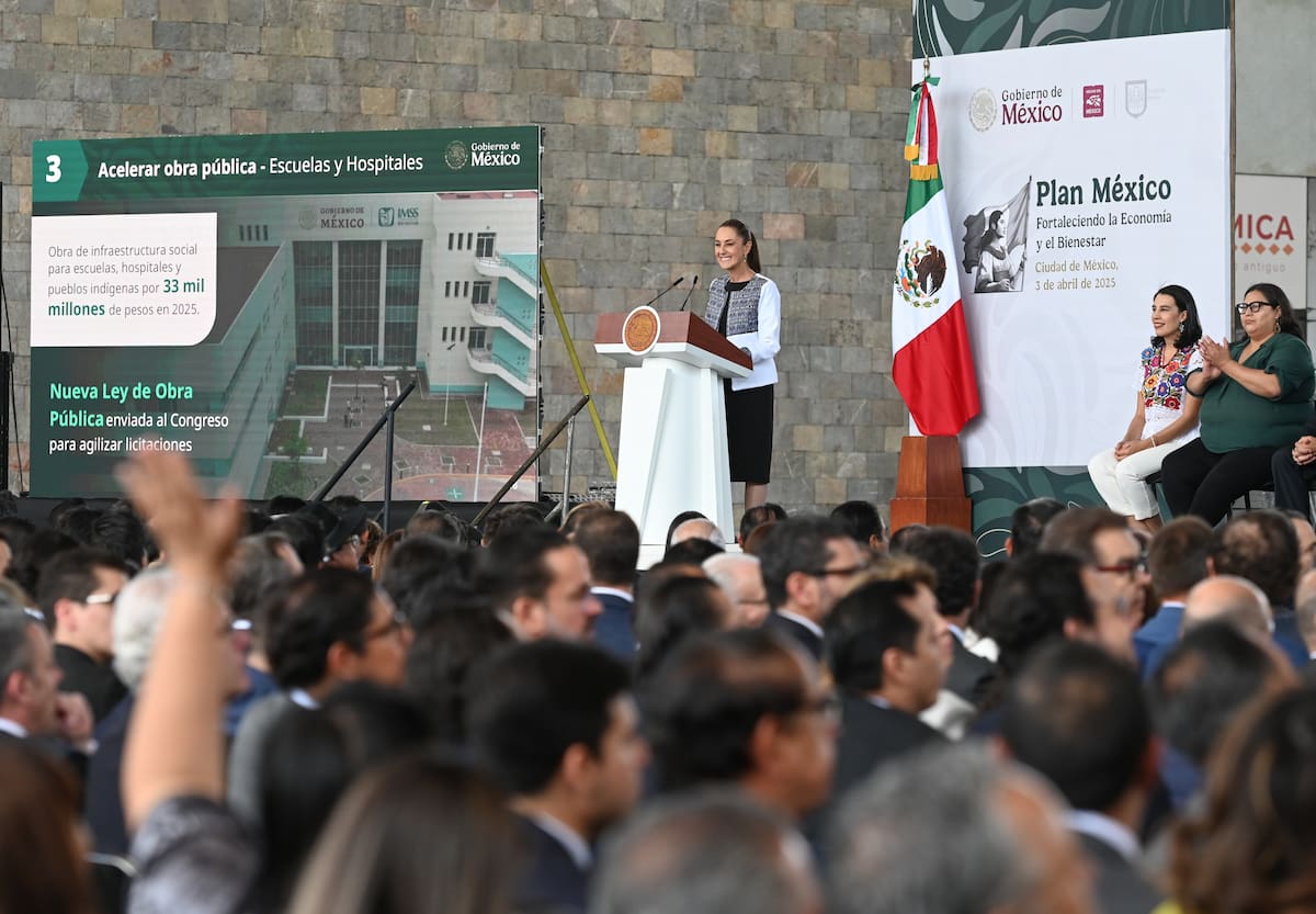 Sheinbaum presenta las 18 acciones para acelerar el Plan México. | Crédito: Presidencia