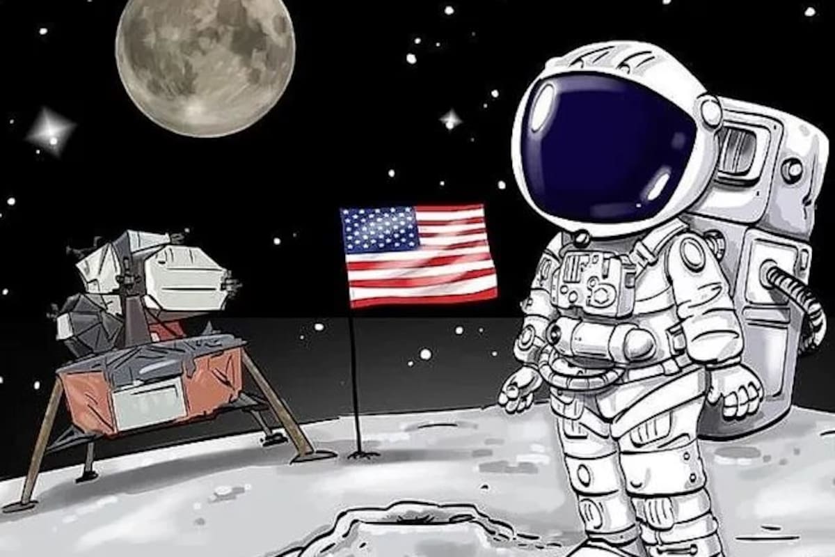 Acertijo visual: encuentra el error en esta imagen de un astronauta en la Luna