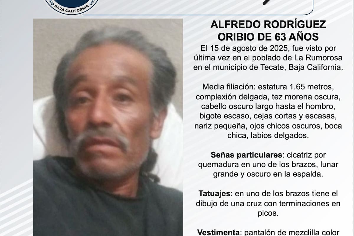 Se busca a Alfredo Rodríguez Oribio de 63 años