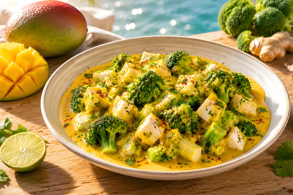 Brócoli en salsa de mango