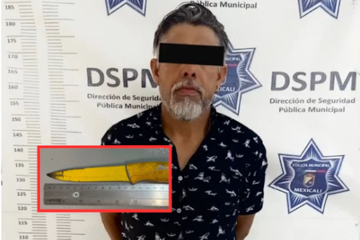 Lo sorprenden con cuchillo de 22 centímetros y termina detenido