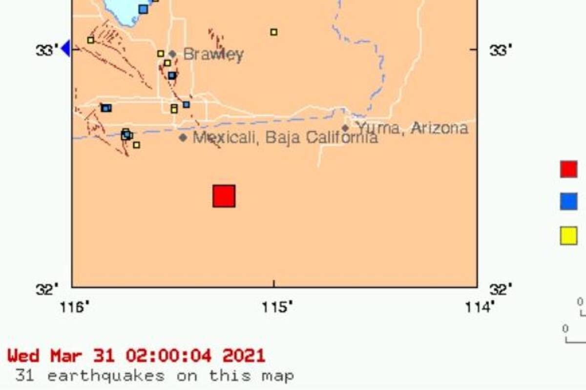 Tiembla Mexicali de madrugada; magnitud de 5 en la escala Richter