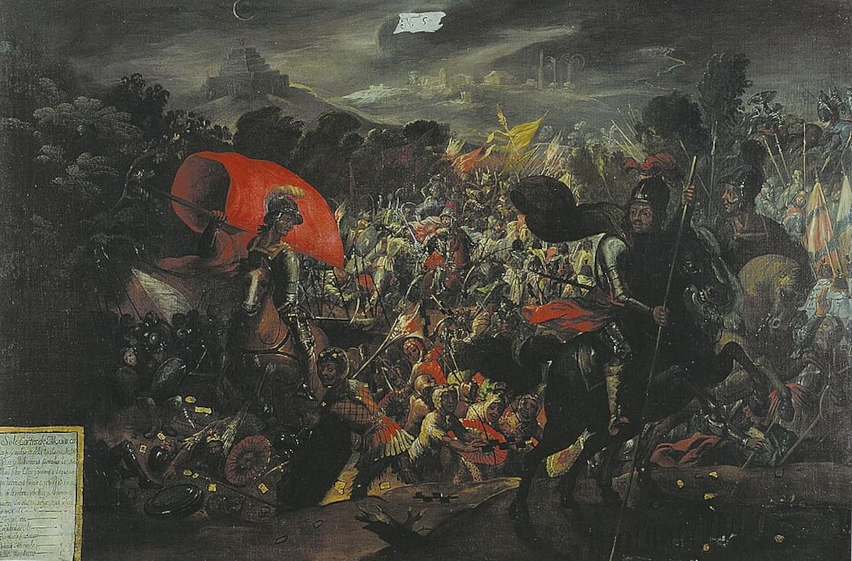 Batalla de la Noche Triste. | Crédito: Wikimedia Commons / “The Sad Night (Noche Triste)”, autor desconocido.