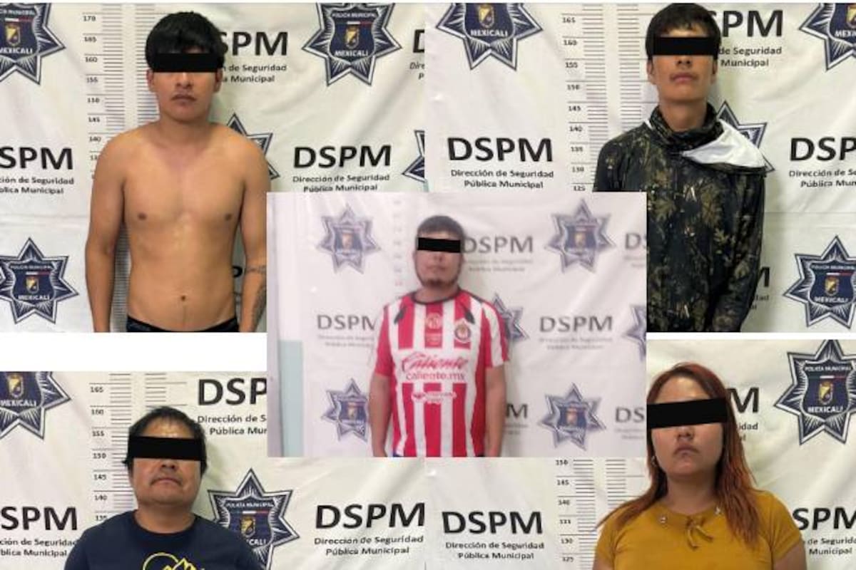 Huyeron de los policías, atacaron al oficial que los detuvo y terminaron seis detenidos en el fraccionamiento Agaves, en Mexicali