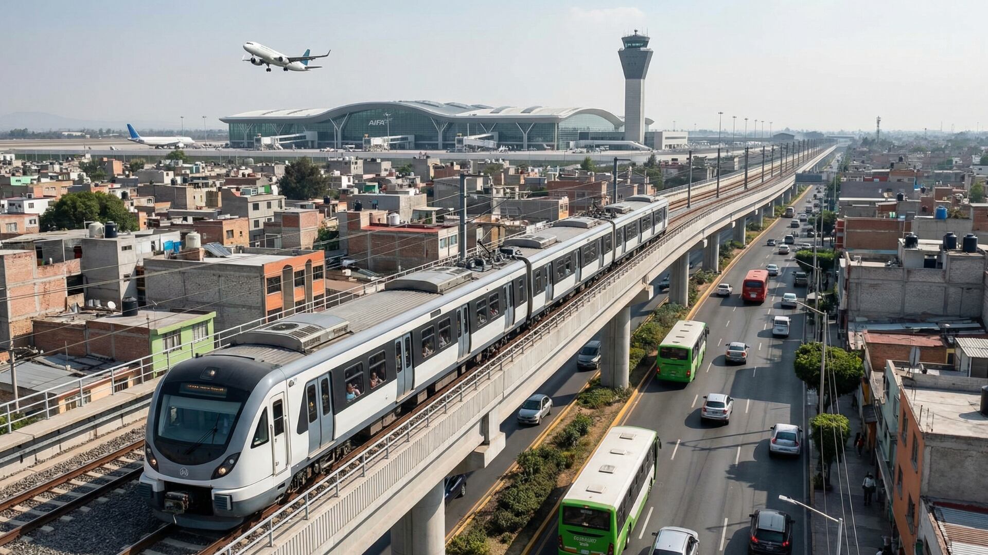 La expropiación de más de 70 terrenos permitirá construir el Tren Interurbano AIFA-Pachuca. (Gemini)