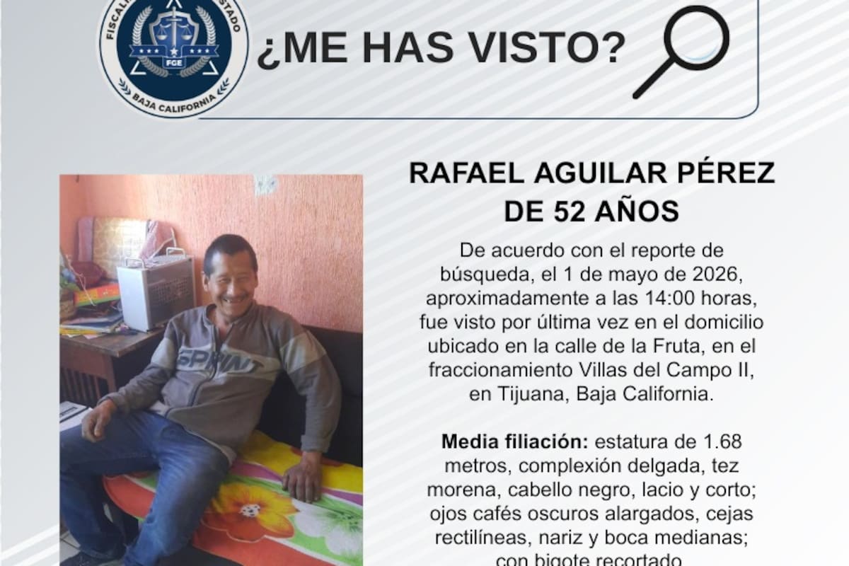 Se busca Rafael Aguilar Pérez de 52 años