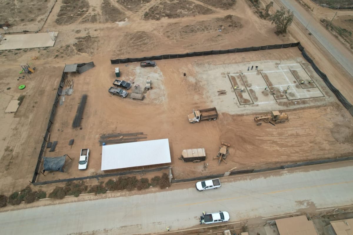 Los trabajos de construcción de las Bases Operativas de la FESC avanzan en el Valle de Guadalupe, Ensenada, y en el municipio de San Quintín. Foto: Cortesía