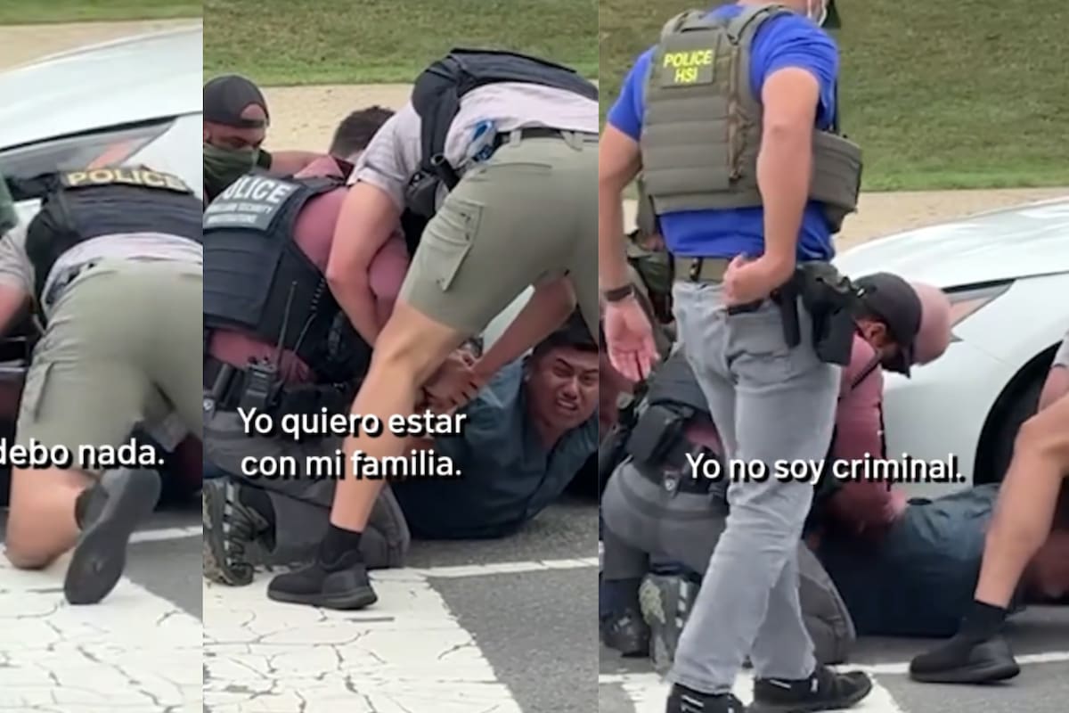Mexicano es captado en video suplicando por su familia mientras es detenido y sometido por el ICE