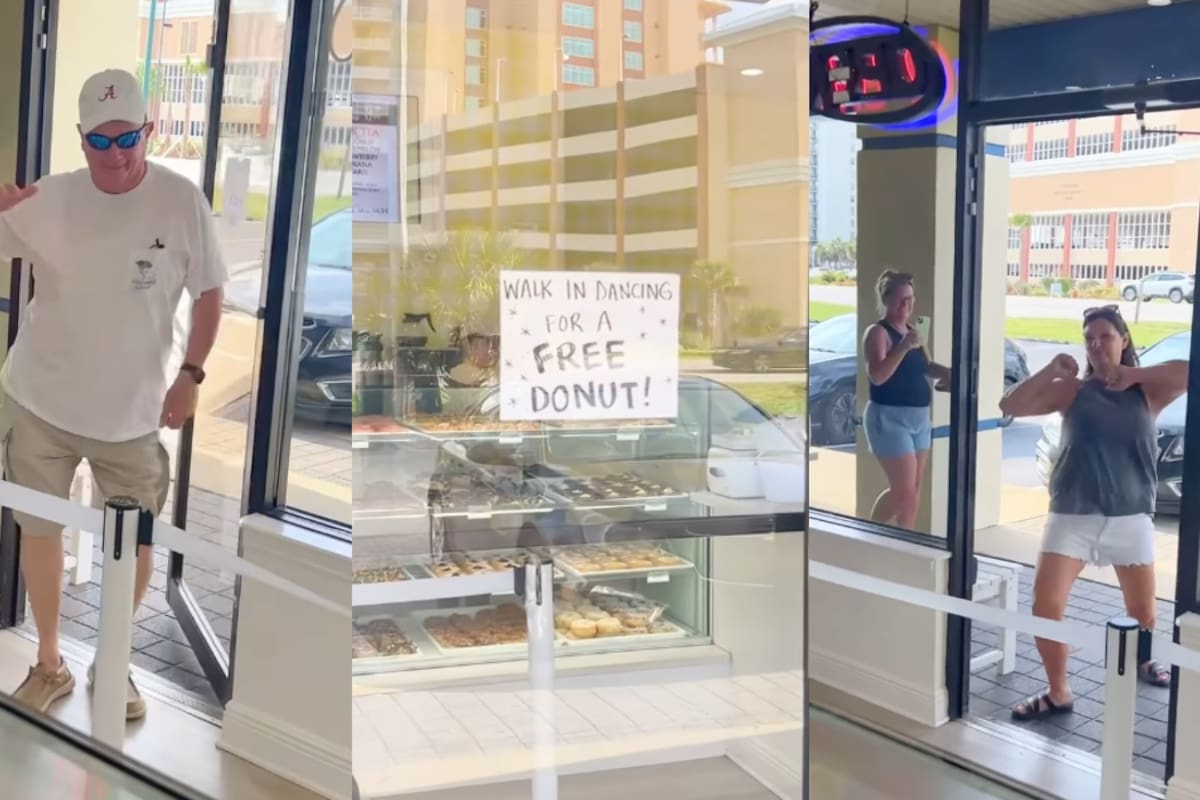 Tienda de donas regala una pieza a quien entre bailando desde la calle: así ocurrió