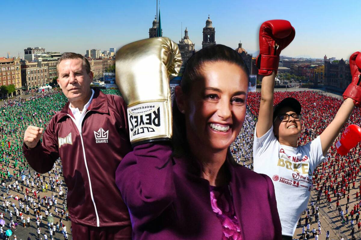 Sheinbaum “combate” las adicciones en un ring de boxeo instalado en el Zócalo con 40mil asistentes: Así se unieron los estados a la ‘Clase Nacional de Boxeo por la Paz y contra las Adicciones’