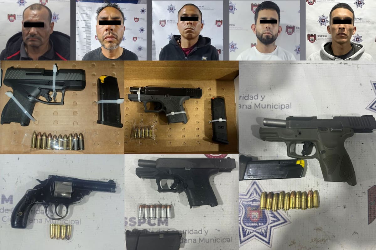 Detienen a cinco personas armadas en Tijuana
